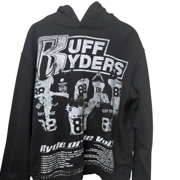 Ruff Ryders Hoodie Medium by KIY Vol1 Black Cotton Sweatshirt Hip Hop Streetwear - Picture 15 of 15